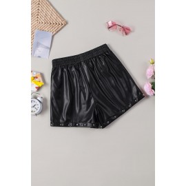 Beaded Faux Leather High Waist Shorts Beaded Faux Leather High Waist Shorts
