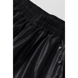 Beaded Faux Leather High Waist Shorts Beaded Faux Leather High Waist Shorts