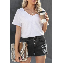 Black Gypsy Mid-rise Distressed Denim Shorts Black Gypsy Mid-rise Distressed Denim Shorts