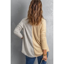 Gray Colorblock Fleece Pockets Buttoned Shirt Gray Colorblock Fleece Pockets Buttoned Shirt